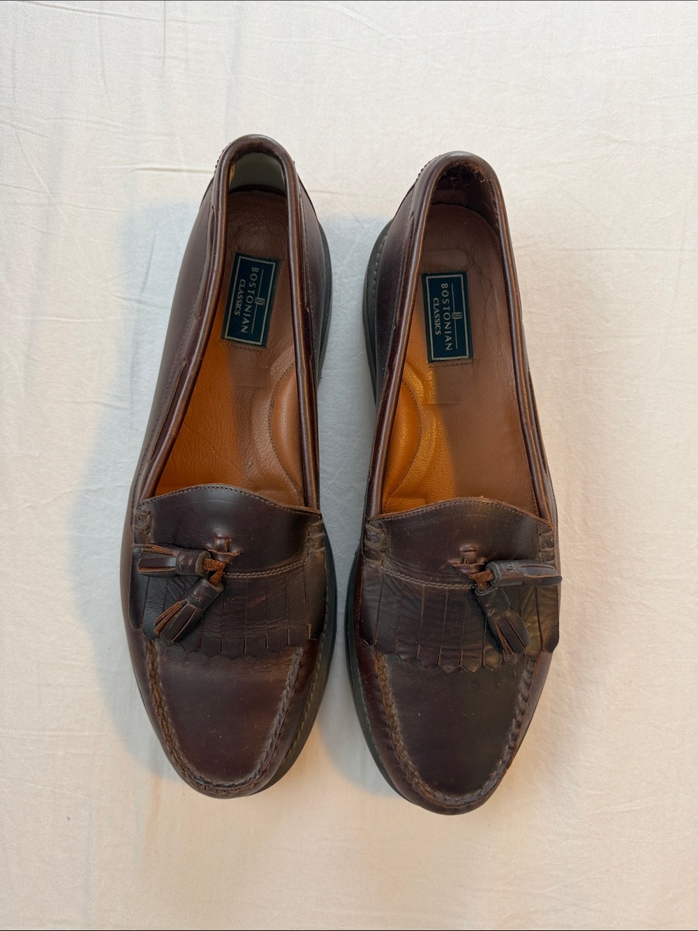Bostonian Dark Brown Leather Tassel Kiltie Loafers
